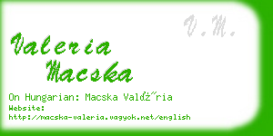 valeria macska business card